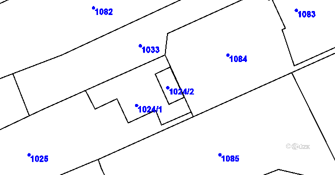 Parcela st. 1024/2 v KÚ Jablunkov, Katastrální mapa