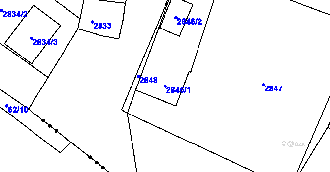 Parcela st. 2846/1 v KÚ Jablunkov, Katastrální mapa