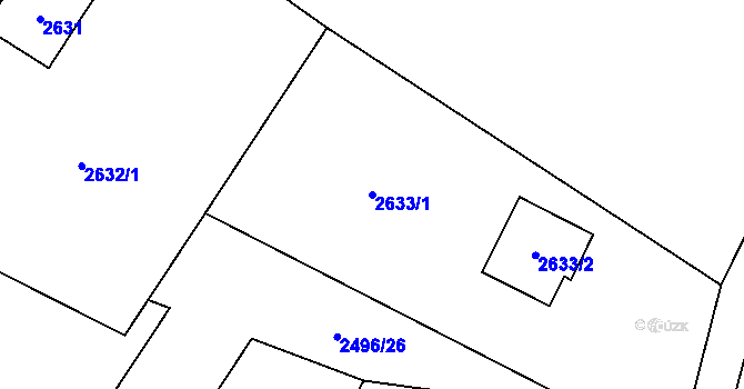 Parcela st. 2633/1 v KÚ Jablunkov, Katastrální mapa