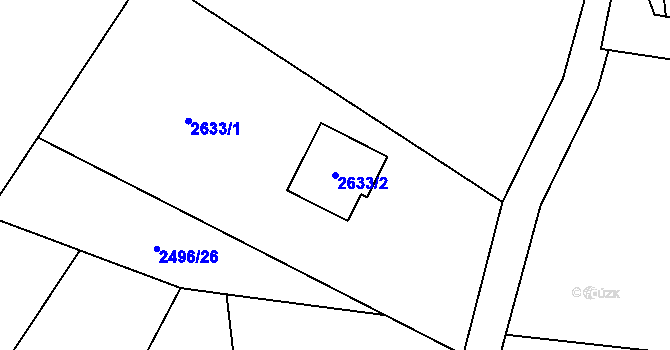 Parcela st. 2633/2 v KÚ Jablunkov, Katastrální mapa