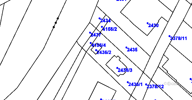 Parcela st. 2436/2 v KÚ Jablunkov, Katastrální mapa