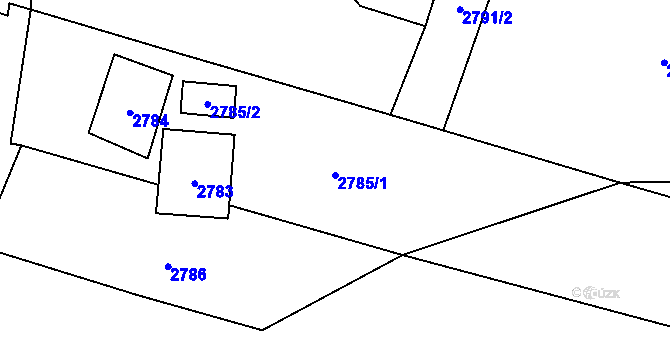 Parcela st. 2785/1 v KÚ Jablunkov, Katastrální mapa