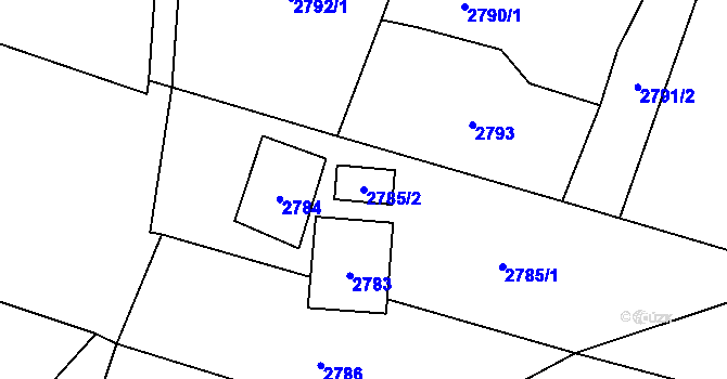Parcela st. 2785/2 v KÚ Jablunkov, Katastrální mapa
