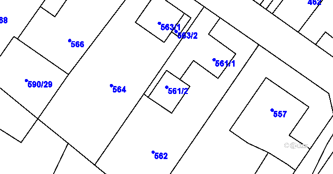 Parcela st. 561/2 v KÚ Jablunkov, Katastrální mapa