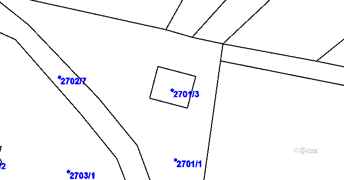 Parcela st. 2701/3 v KÚ Jablunkov, Katastrální mapa