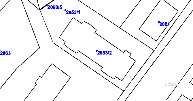 Parcela st. 2053/2 v KÚ Jablunkov, Katastrální mapa