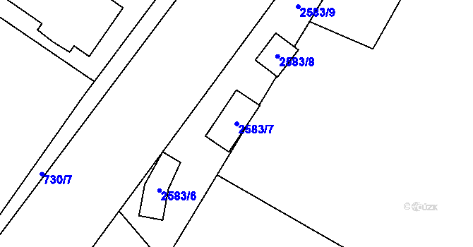 Parcela st. 2583/7 v KÚ Jablunkov, Katastrální mapa