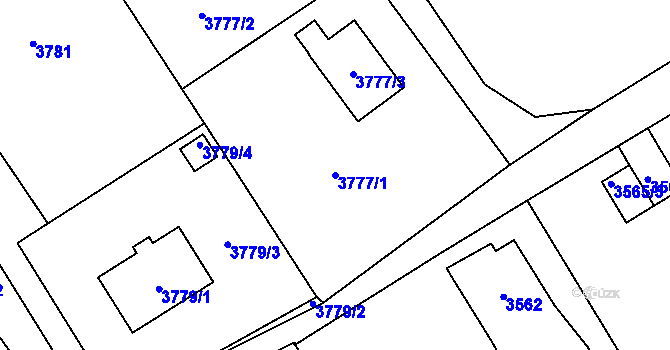 Parcela st. 3777/1 v KÚ Jablunkov, Katastrální mapa