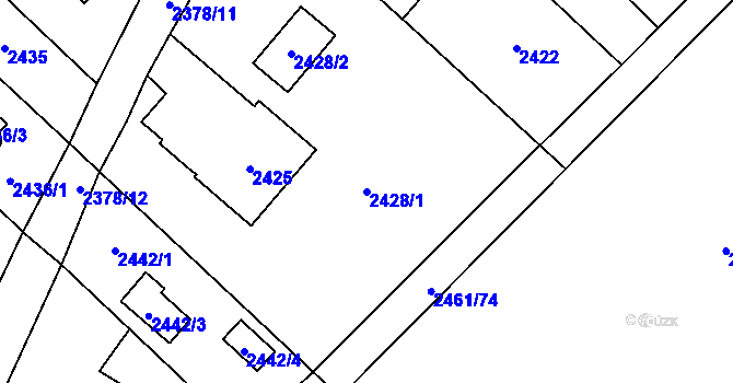 Parcela st. 2428/1 v KÚ Jablunkov, Katastrální mapa