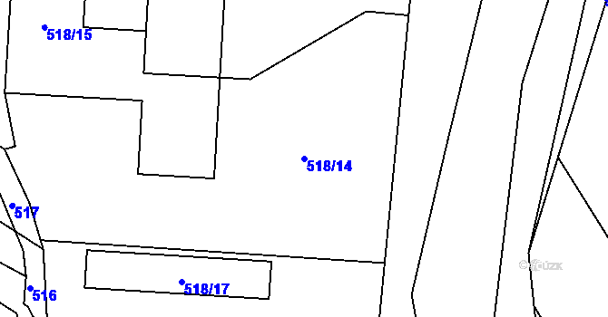 Parcela st. 518/14 v KÚ Jablunkov, Katastrální mapa