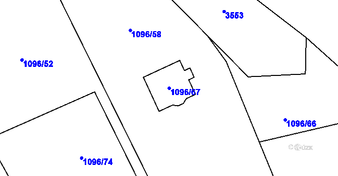 Parcela st. 1096/67 v KÚ Jablunkov, Katastrální mapa