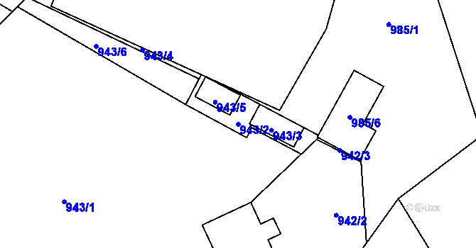 Parcela st. 943/2 v KÚ Jablunkov, Katastrální mapa