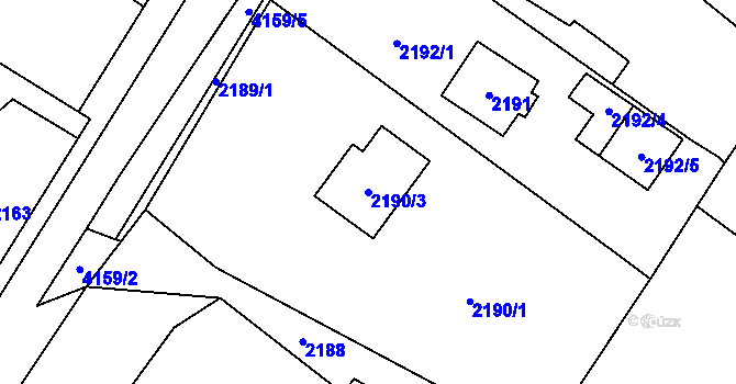 Parcela st. 2190/3 v KÚ Jablunkov, Katastrální mapa