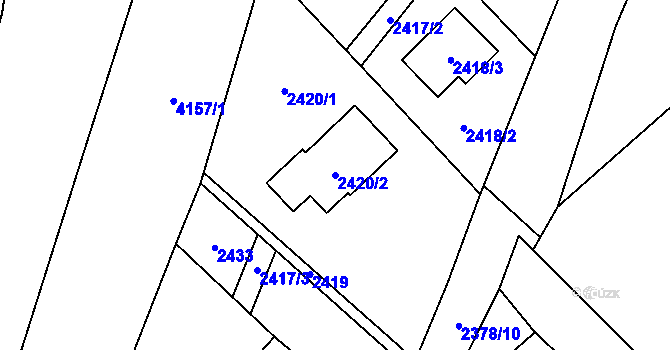 Parcela st. 2420/2 v KÚ Jablunkov, Katastrální mapa