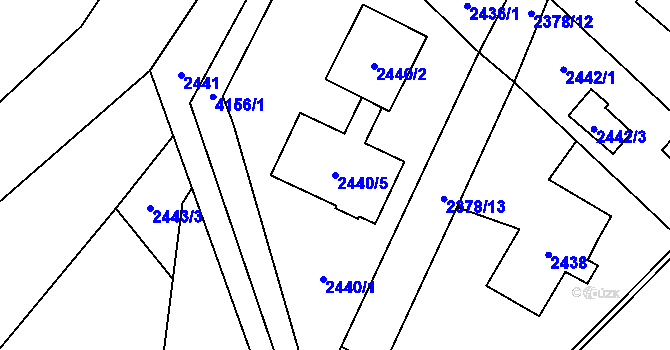 Parcela st. 2440/5 v KÚ Jablunkov, Katastrální mapa