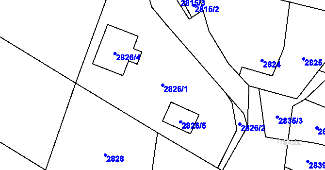 Parcela st. 2826/1 v KÚ Jablunkov, Katastrální mapa