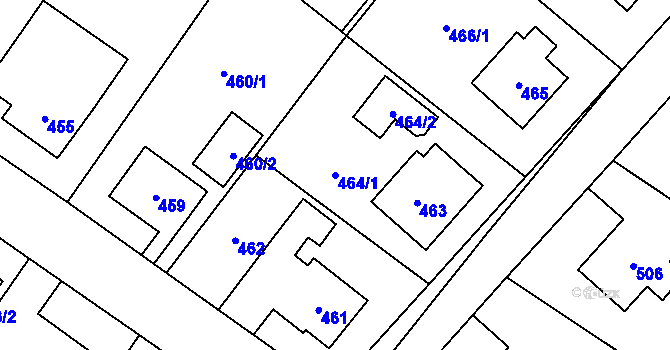 Parcela st. 464/1 v KÚ Jablunkov, Katastrální mapa