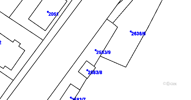 Parcela st. 2583/9 v KÚ Jablunkov, Katastrální mapa