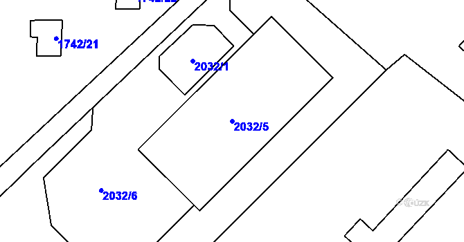 Parcela st. 2032/5 v KÚ Jablunkov, Katastrální mapa