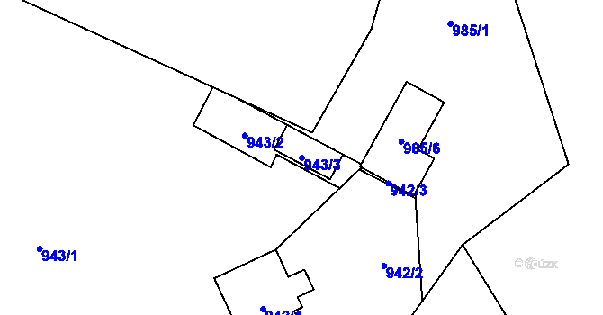Parcela st. 943/3 v KÚ Jablunkov, Katastrální mapa