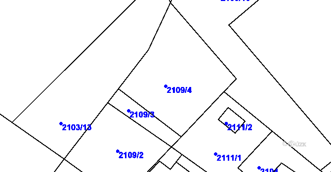 Parcela st. 2109/4 v KÚ Jablunkov, Katastrální mapa