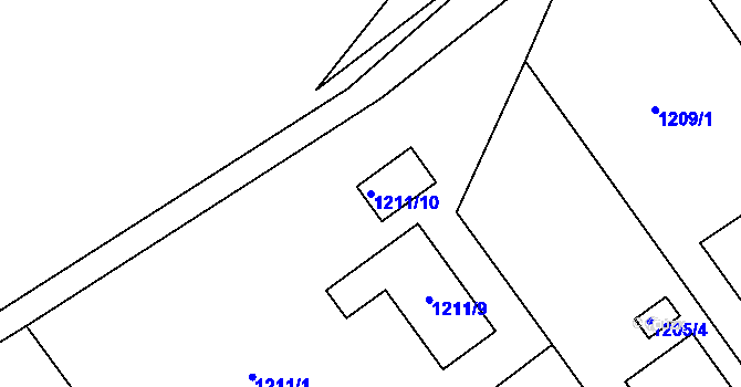 Parcela st. 1211/10 v KÚ Jablunkov, Katastrální mapa