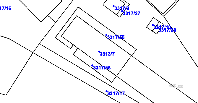 Parcela st. 3313/7 v KÚ Jablunkov, Katastrální mapa