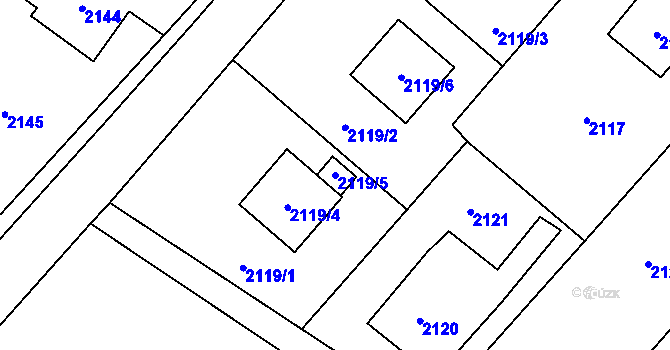 Parcela st. 2119/5 v KÚ Jablunkov, Katastrální mapa
