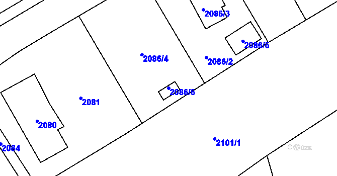Parcela st. 2086/6 v KÚ Jablunkov, Katastrální mapa