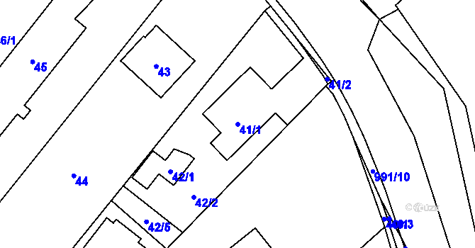 Parcela st. 41/1 v KÚ Jablunkov, Katastrální mapa