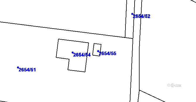 Parcela st. 2654/55 v KÚ Jablunkov, Katastrální mapa