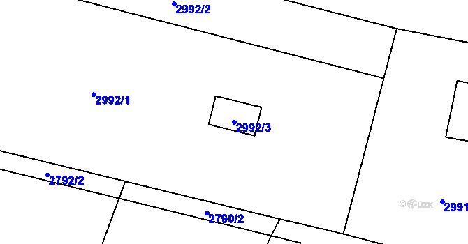 Parcela st. 2992/3 v KÚ Jablunkov, Katastrální mapa