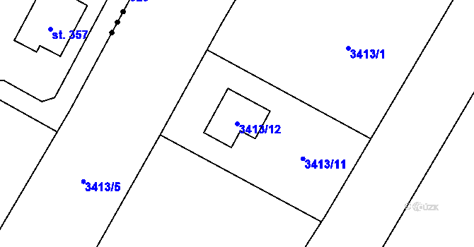 Parcela st. 3413/12 v KÚ Jablunkov, Katastrální mapa