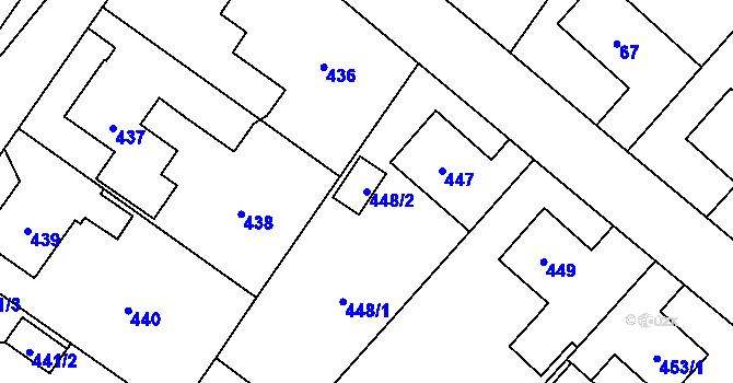 Parcela st. 448/2 v KÚ Jablunkov, Katastrální mapa