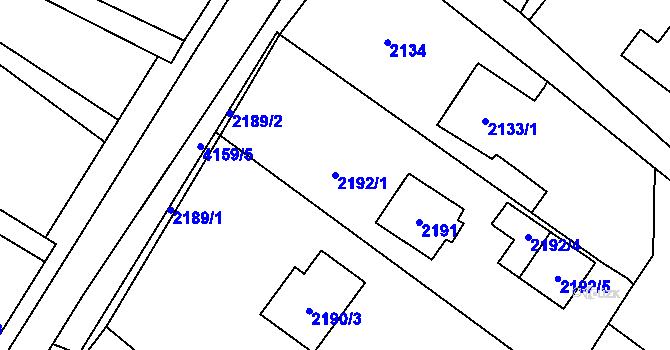 Parcela st. 2192/1 v KÚ Jablunkov, Katastrální mapa