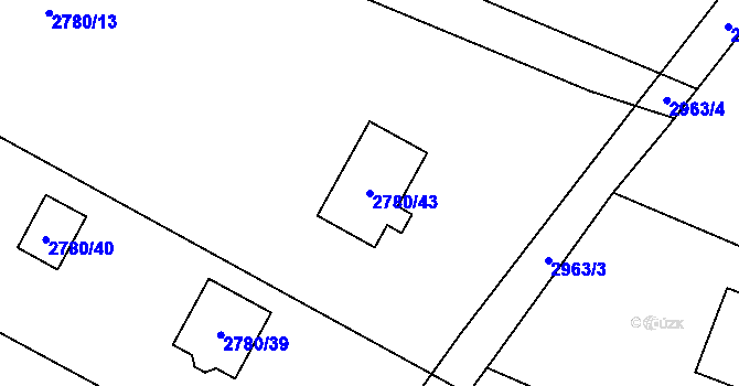Parcela st. 2780/43 v KÚ Jablunkov, Katastrální mapa