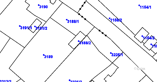 Parcela st. 3188/2 v KÚ Jablunkov, Katastrální mapa