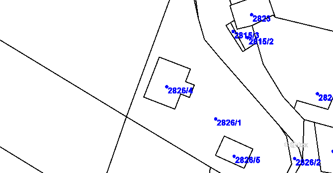 Parcela st. 2826/4 v KÚ Jablunkov, Katastrální mapa