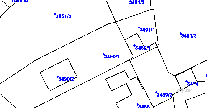 Parcela st. 3490/1 v KÚ Jablunkov, Katastrální mapa