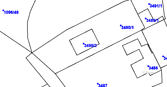 Parcela st. 3490/2 v KÚ Jablunkov, Katastrální mapa