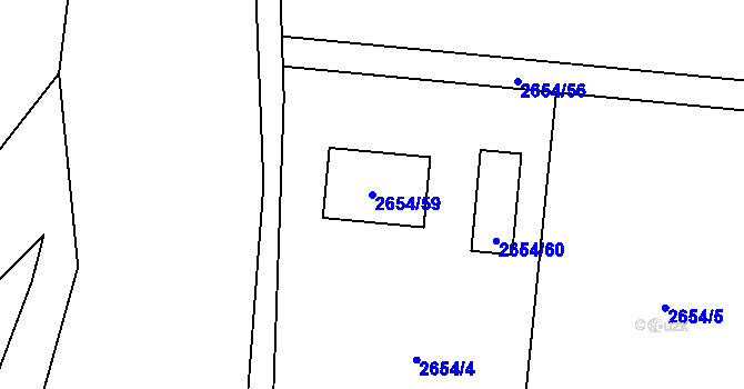 Parcela st. 2654/59 v KÚ Jablunkov, Katastrální mapa