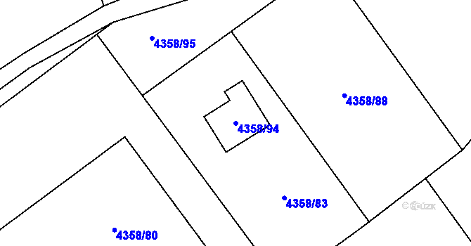 Parcela st. 4358/94 v KÚ Návsí, Katastrální mapa
