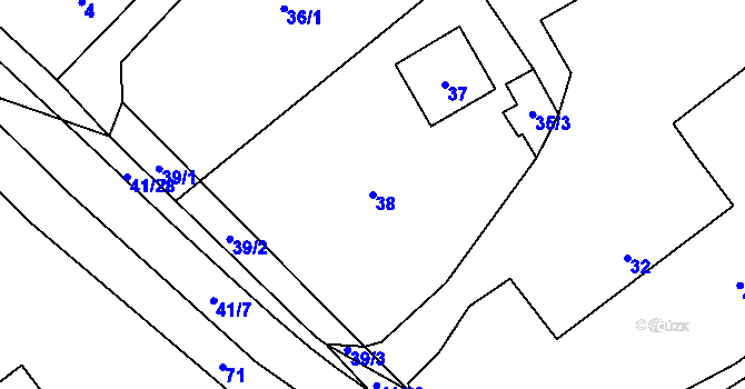 Parcela st. 38 v KÚ Návsí, Katastrální mapa