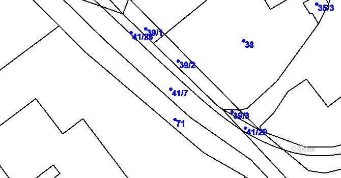 Parcela st. 41/7 v KÚ Návsí, Katastrální mapa