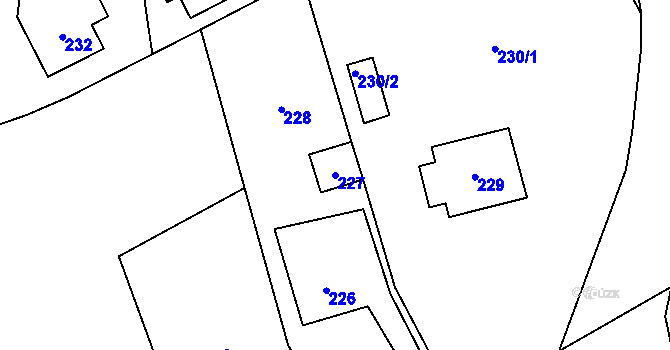 Parcela st. 227 v KÚ Návsí, Katastrální mapa