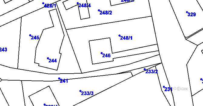 Parcela st. 246 v KÚ Návsí, Katastrální mapa