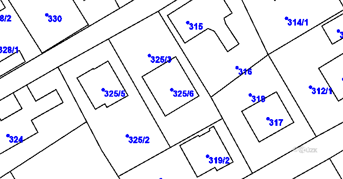 Parcela st. 325/6 v KÚ Návsí, Katastrální mapa