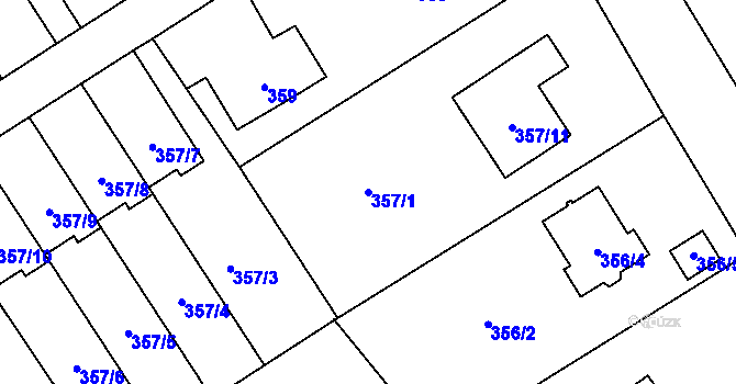 Parcela st. 357/1 v KÚ Návsí, Katastrální mapa