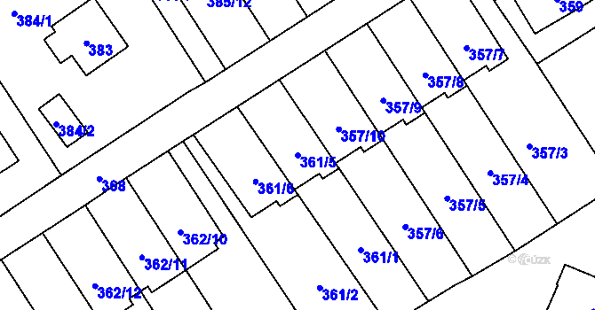 Parcela st. 361/5 v KÚ Návsí, Katastrální mapa