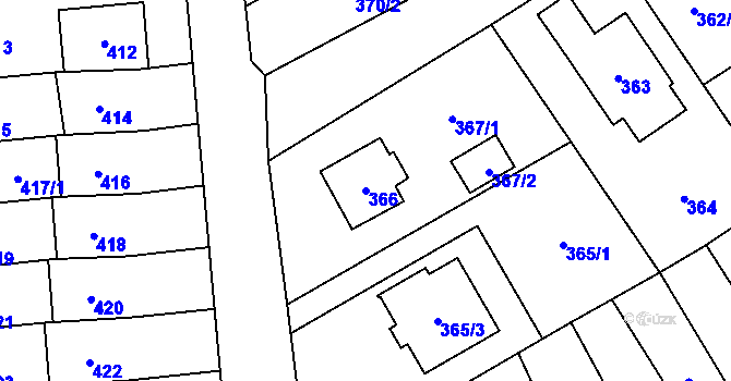 Parcela st. 366 v KÚ Návsí, Katastrální mapa